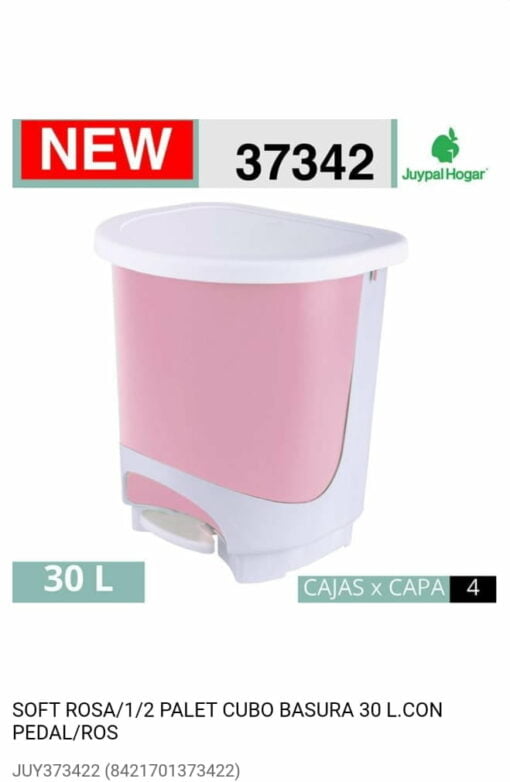 cubo-basura-30 litros rosa